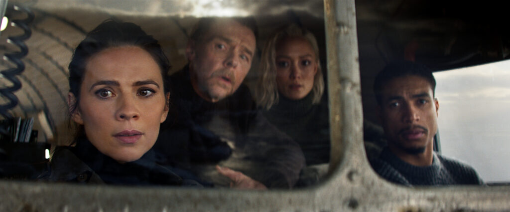 Hayley Atwell, Simon Pegg, Pom Klementieff e Greg Tarzan Davis em Missão: Impossível - Acerto Final da Paramount Pictures e Skydance.