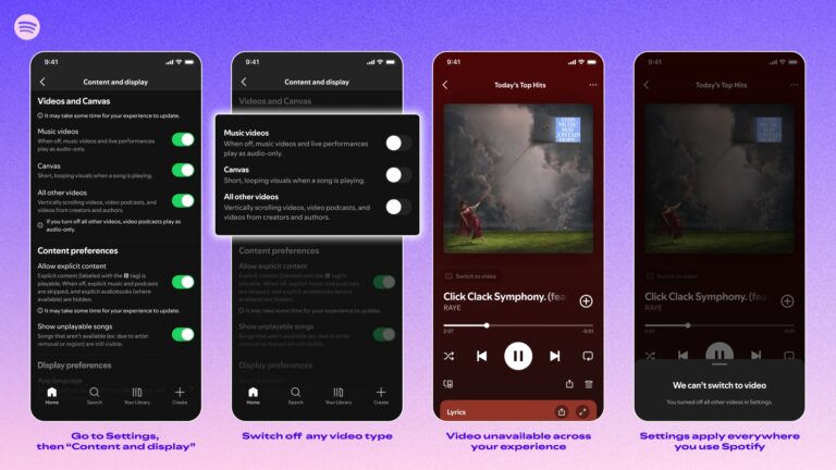 Spotify lança novos controles de vídeo para usuários